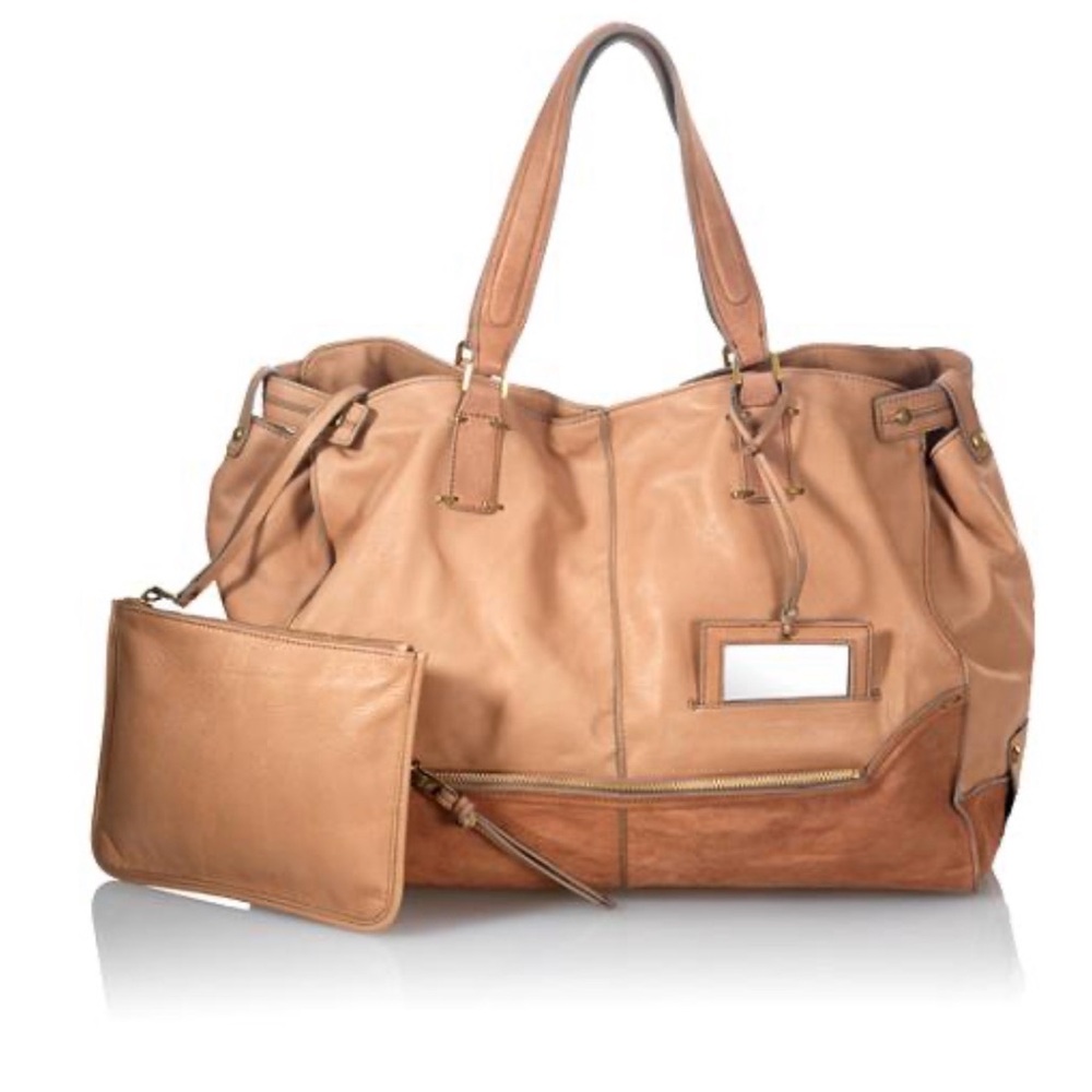 Kooba Tan Leather Shoulder Bag with Pouch